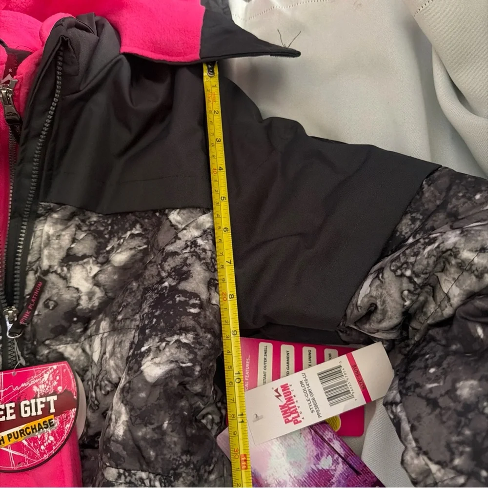 Pink Platinum Girls Snowsuit 2PcsWaterproofWinter Jacket&Ski Pants Size14/16 NWT